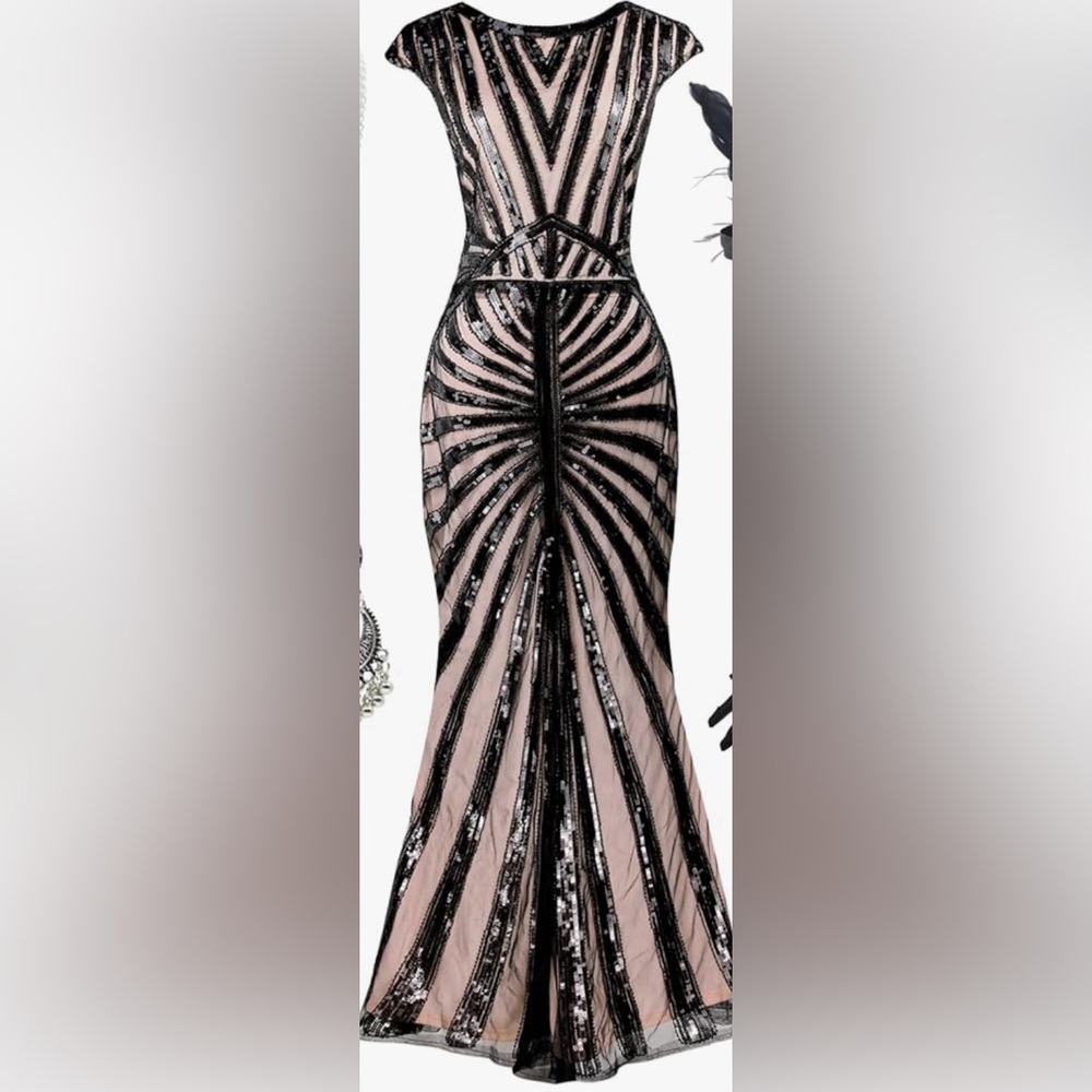 1920S Gatsby Sequin Mermaid Formal Evening Dress